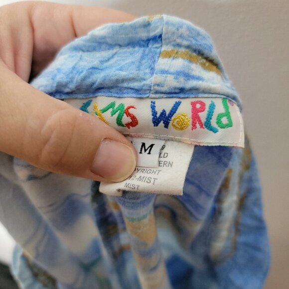 Jam's World‎ Medium Coastal Print Blue Drawstring Cropped Pants Women's M - Picture 5 of 6